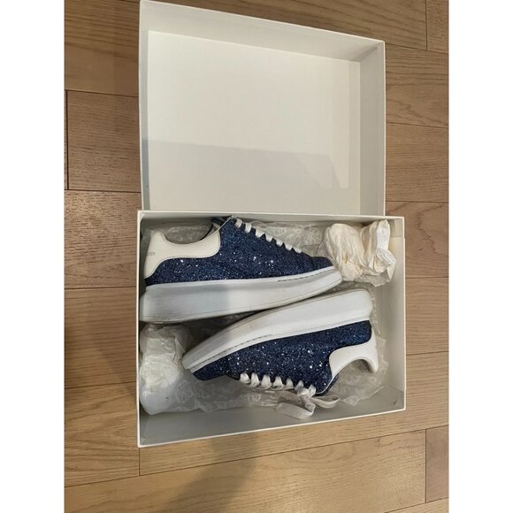 Alexander McQueen Womens Glitter Sneakers White Sole & Laces Size 35 EU - Picture 12 of 12